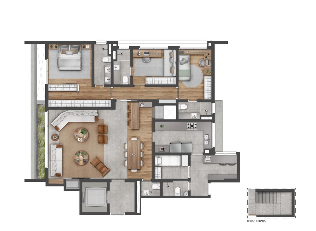 Apartamento Opção Layout Padrão