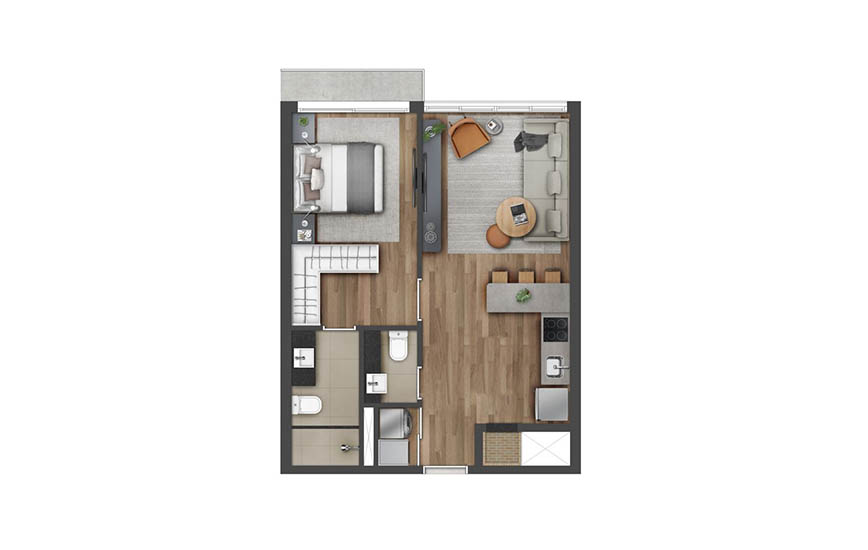 Apartamento 1 dormitório