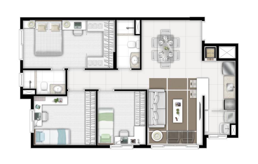 Apartamento 3 dormitórios