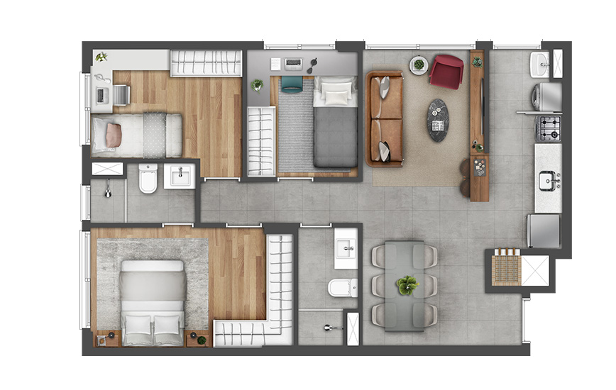 Apartamento 3 dormitórios