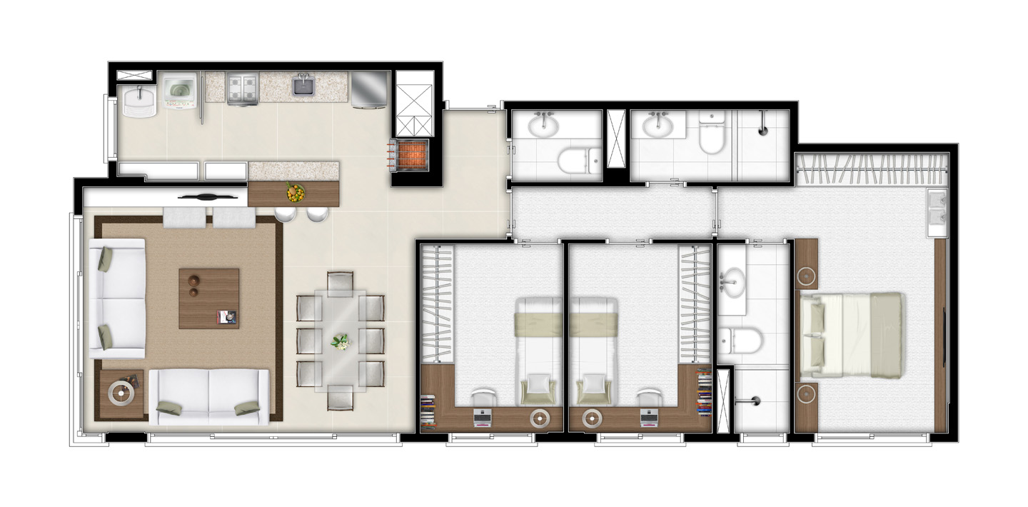 Apartamento 3D Torre B 