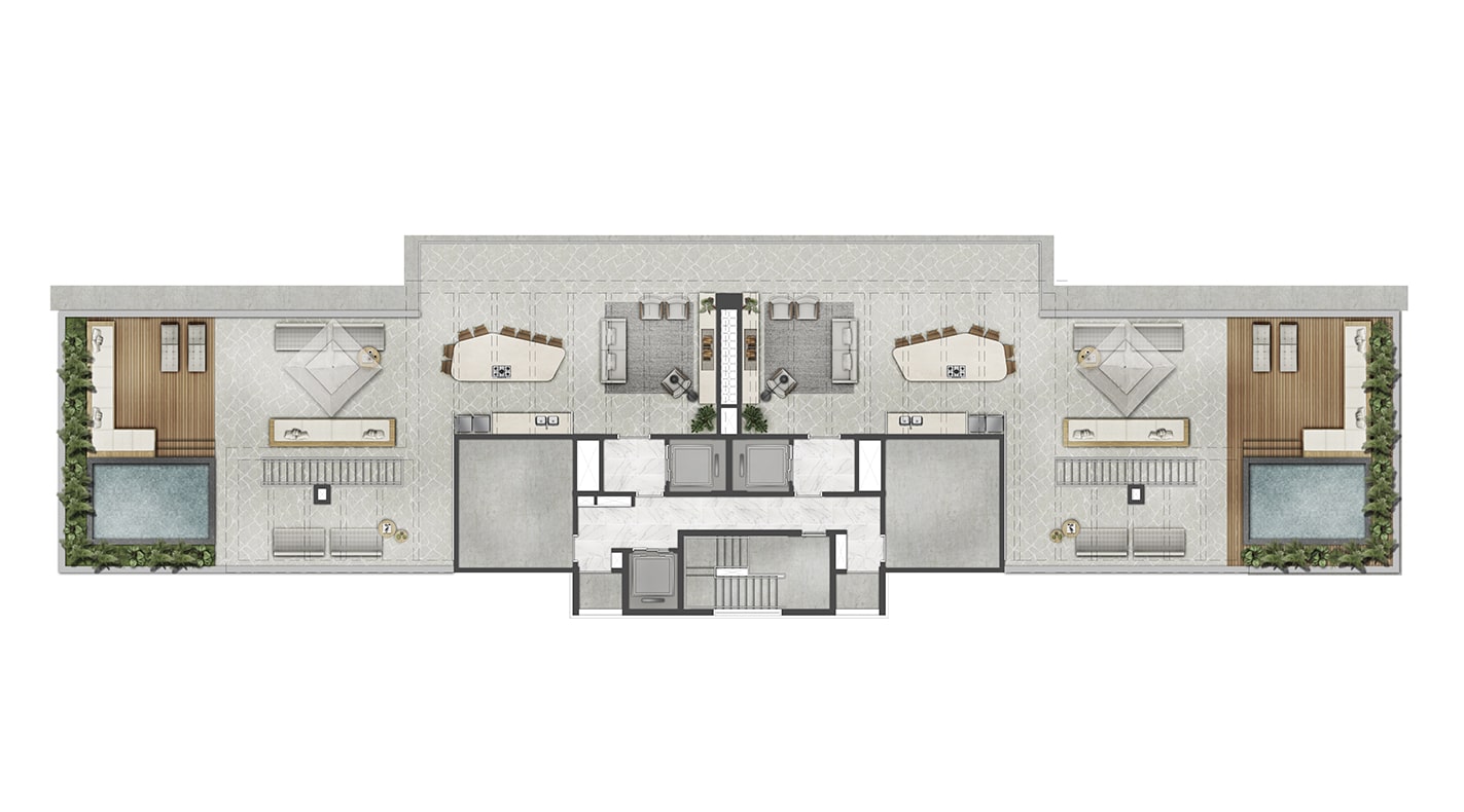 Apartamento tipo A - Terraço e cobertura