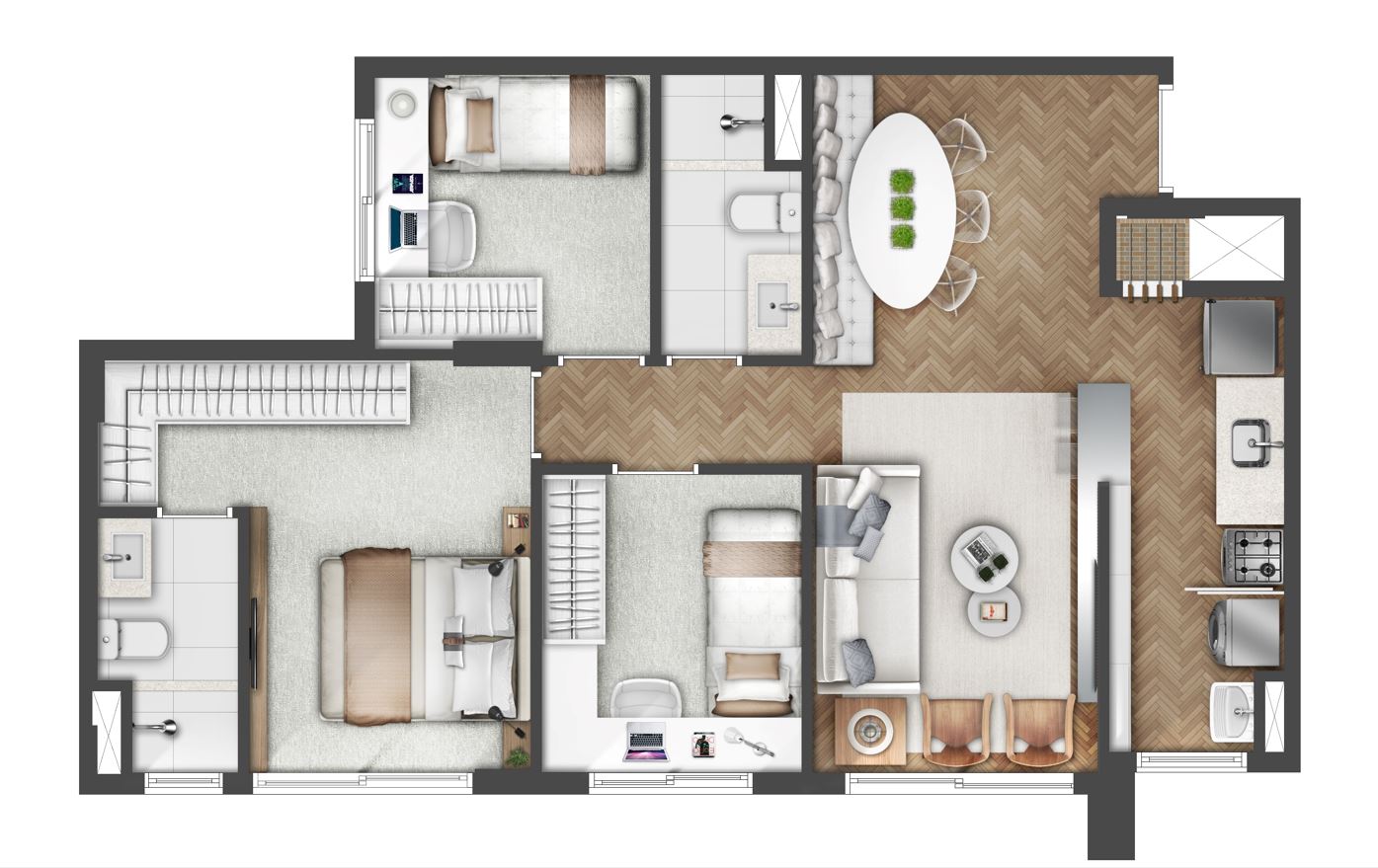 Apartamento 3D Estendido